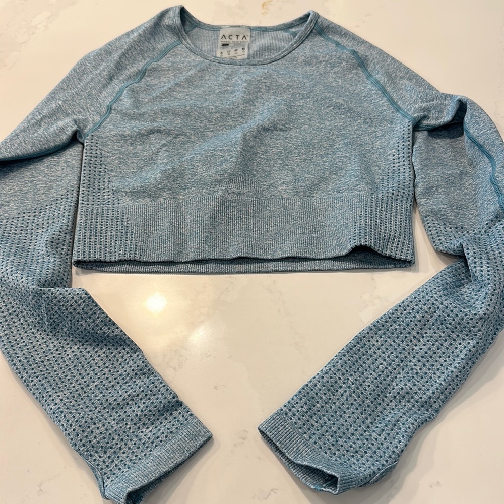 ACTA Blue Cropped Workout Top